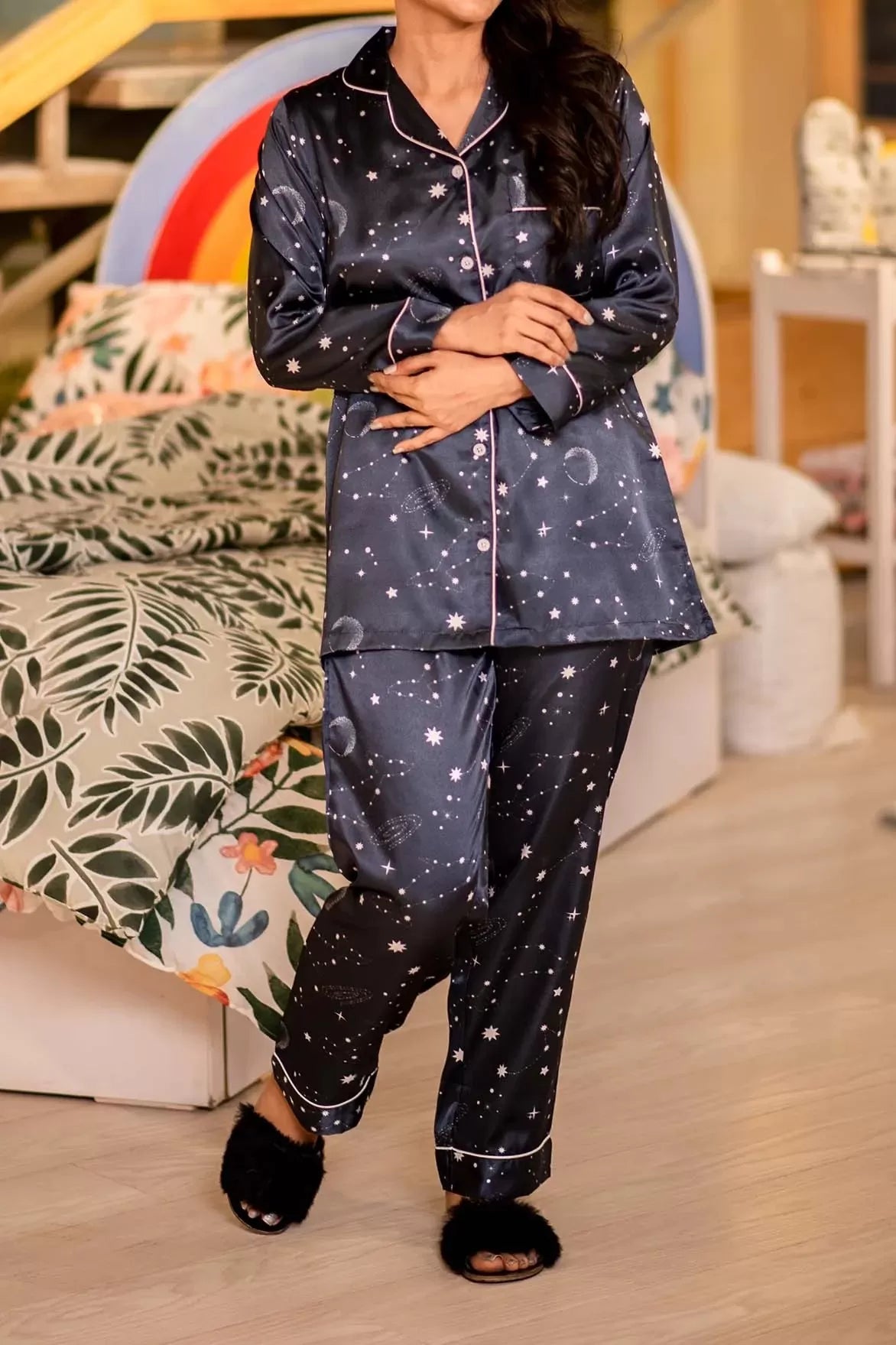 Valerie nightwear/sleepwear is designed for ultimate comfort and style. Our classic pajama set is updated in a smooth silky fabric. - Oshi.pk - Buy & Sell Online