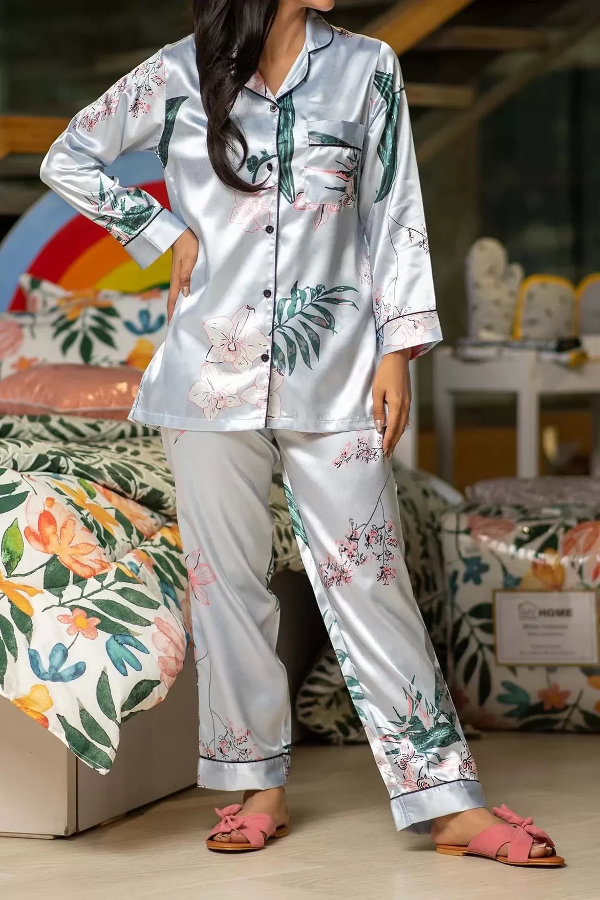 Valerie nightwear/sleepwear is designed for ultimate comfort and style. Our classic pajama set is updated in a smooth silky fabric. - Oshi.pk - Buy & Sell Online
