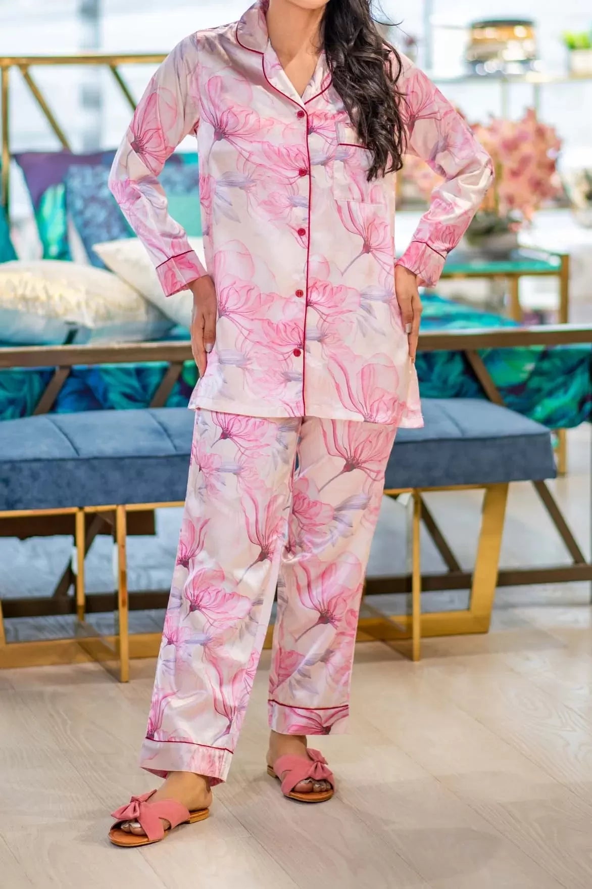 Valerie nightwear/sleepwear is designed for ultimate comfort and style. Our classic pajama set is updated in a smooth silky fabric - Oshi.pk - Buy & Sell Online
