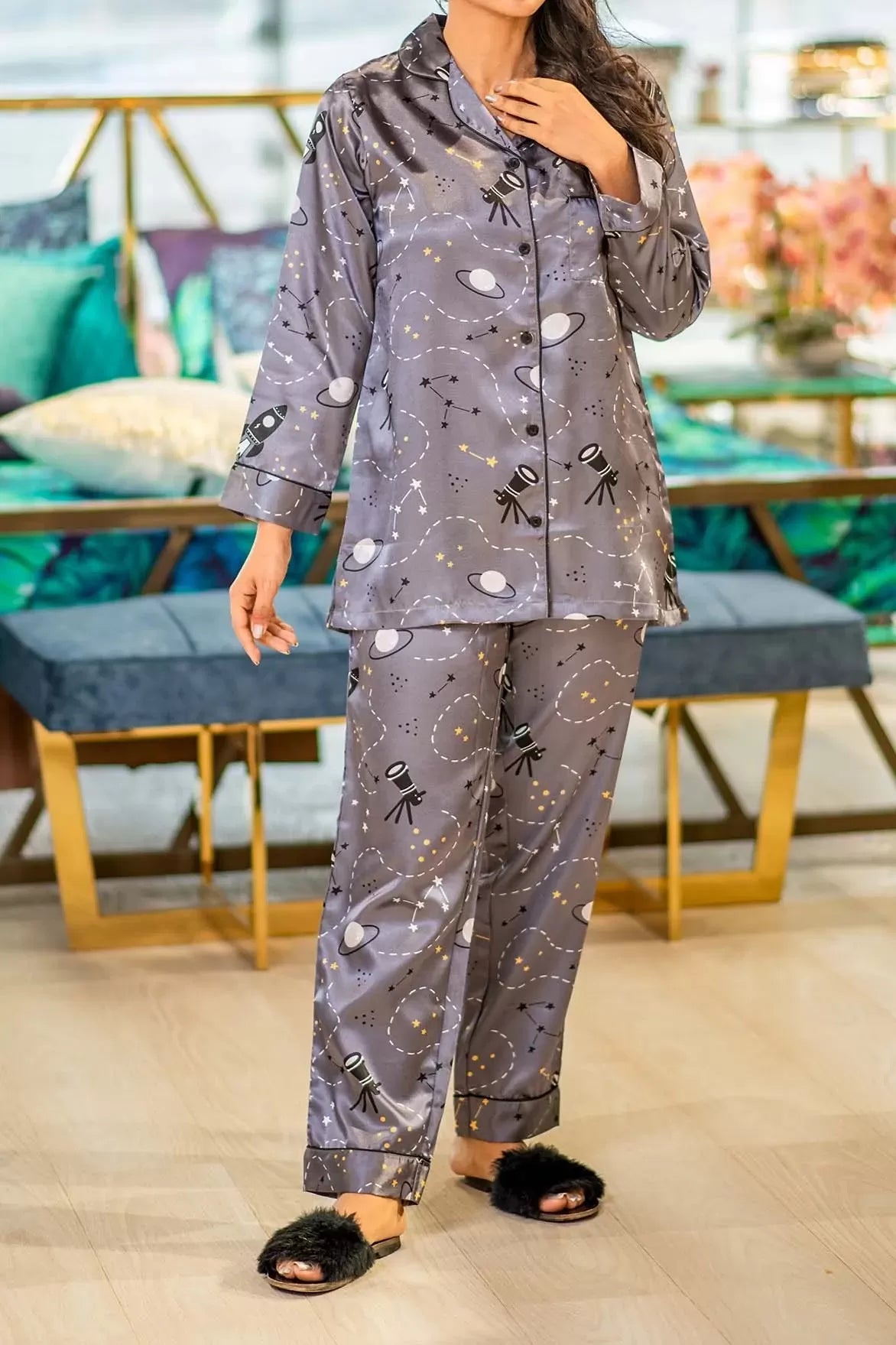 Valerie nightwear/sleepwear is designed for ultimate comfort and style. Our classic pajama set is updated in a smooth silky fabric. - Oshi.pk - Buy & Sell Online