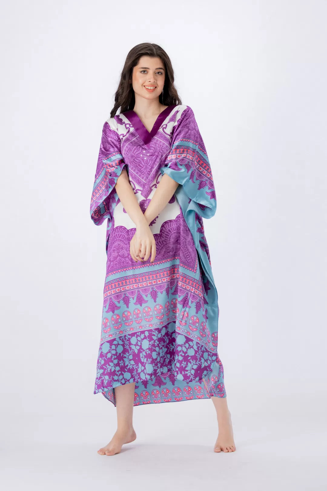 Valerie nightwear/sleepwear kaftan dress is specially designed for women who prefer a simple modern casual style - Oshi.pk - Buy & Sell Online