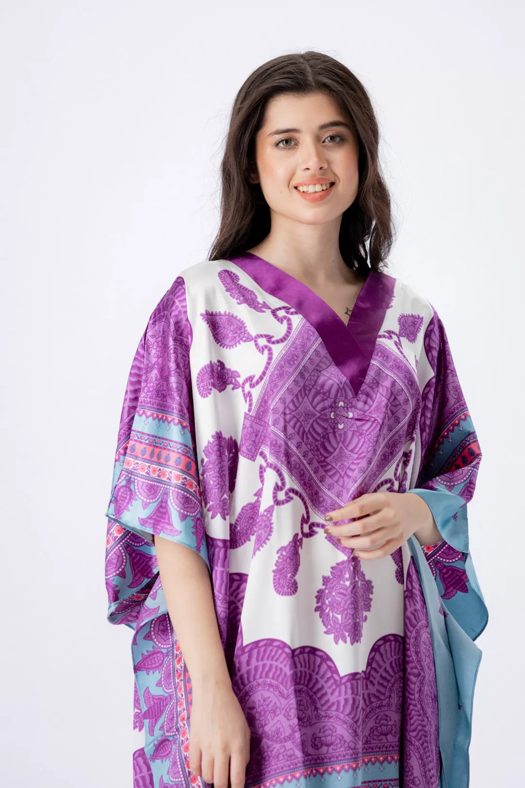 Valerie nightwear/sleepwear kaftan dress is specially designed for women who prefer a simple modern casual style - Oshi.pk - Buy & Sell Online