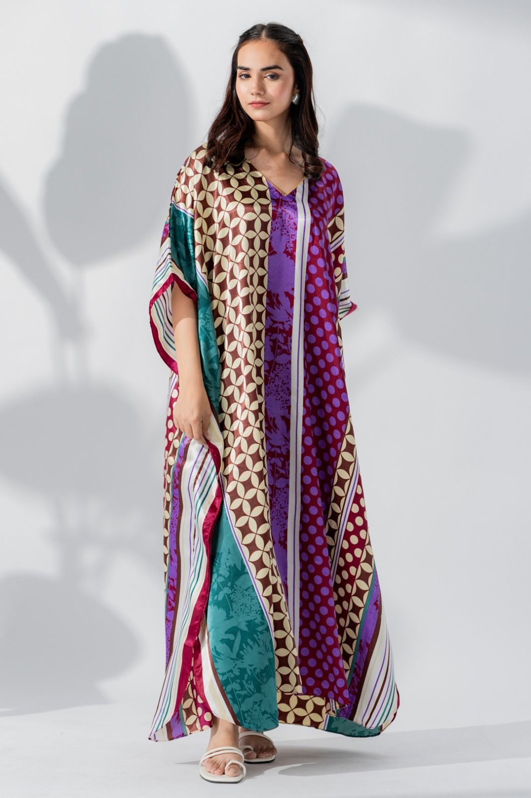 Valerie Silky Satin Night Wear Kaftan For Women Night Dress - Oshi.pk - Buy & Sell Online