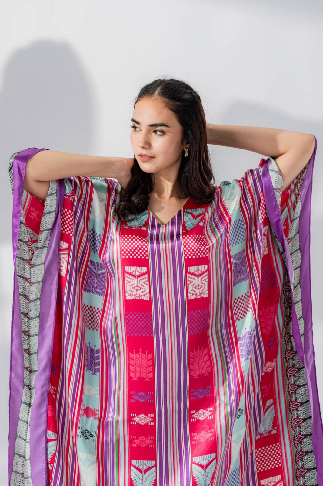 Valerie Silky Satin Night wear Caftan For Women Night Dress - Oshi.pk - Buy & Sell Online