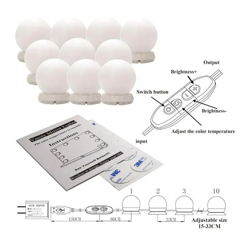 Vanity Mirror Light LED Bulbs For Makeup Mirror Stand (10 Bulbs) - Oshi.pk - Buy & Sell Online