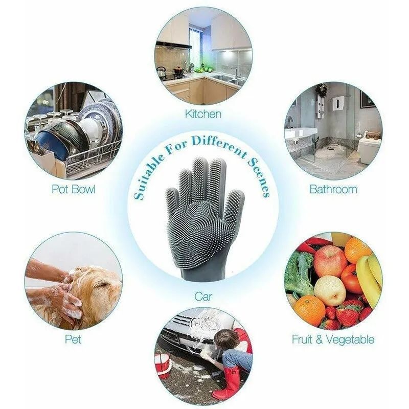 Washing Dishes Silicone Gloves Waterproof Insulated Gloves Bathroom Kitchen And Bathroom Cleaning Car Wash Multi-Purpose Gloves - Oshi.pk - Buy & Sell Online