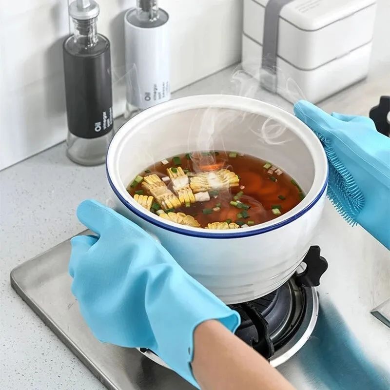 Washing Dishes Silicone Gloves Waterproof Insulated Gloves Bathroom Kitchen And Bathroom Cleaning Car Wash Multi-Purpose Gloves - Oshi.pk - Buy & Sell Online