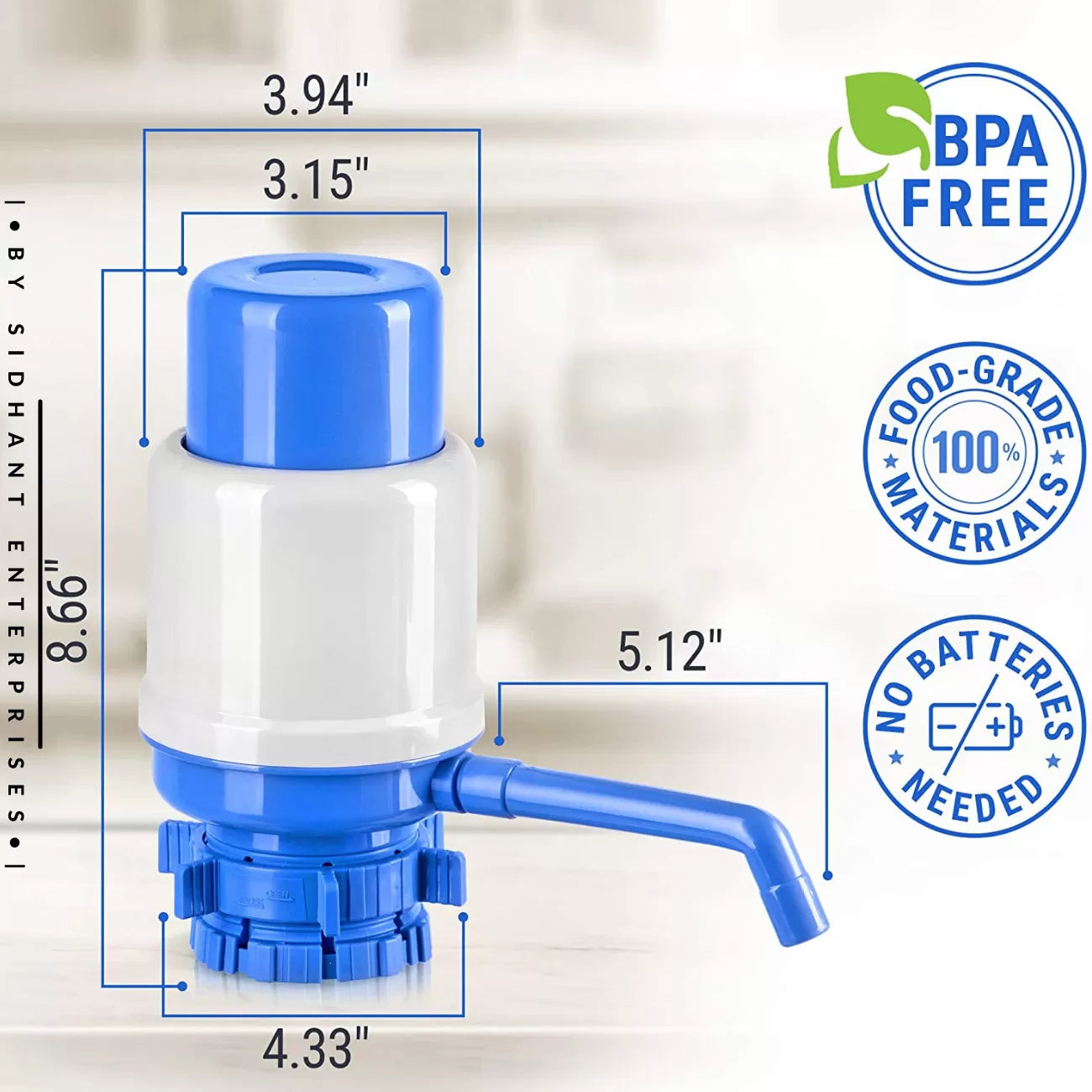 Water Bottles Pump Manual Water Bottle Pump, Easy Drinking Water Pump, Easy Portable Manual Hand Press Dispenser Water Pump Blue - Oshi.pk - Buy & Sell Online