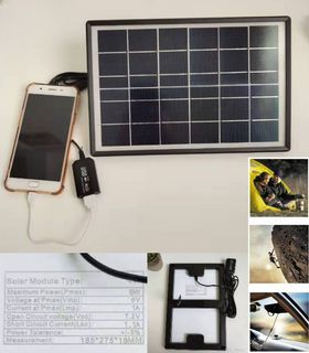 Waterproof Solar-Powered USB Mobile Phone Charger for Hiking and Traveling Using a 6W, 6V Solar Panel - Oshi.pk - Buy & Sell Online