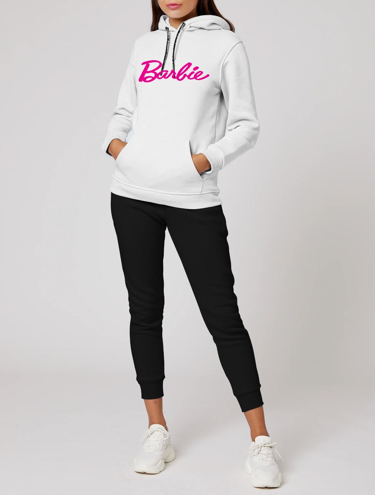 White Barbie Printed Winter Tracksuit With Warm Fleece Hoodie and Trouser For Mens - Oshi.pk - Buy & Sell Online