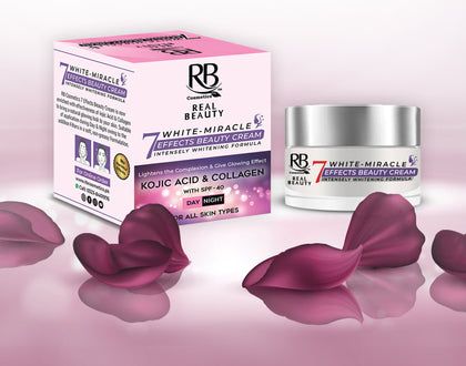 WHITE MIRACLE 7 EFFECT WHITENING CREAM WITH KOJIC ACID AND COLLAGEN 50GM - Oshi.pk - Buy & Sell Online