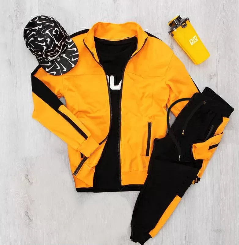 Winter Strip Style Tracksuit For Men