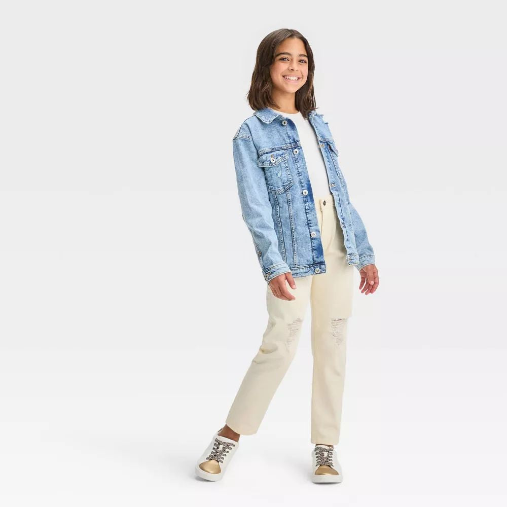 Wintsfield Girls Oversized Distressed Denim Jacket - Oshi.pk - Buy & Sell Online