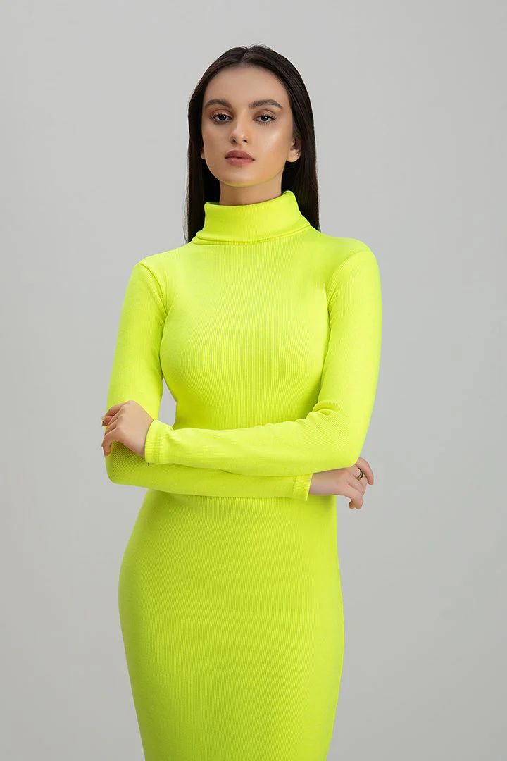 Wintsfield Highneck Bodycon Dress (Neon) - Oshi.pk - Buy & Sell Online