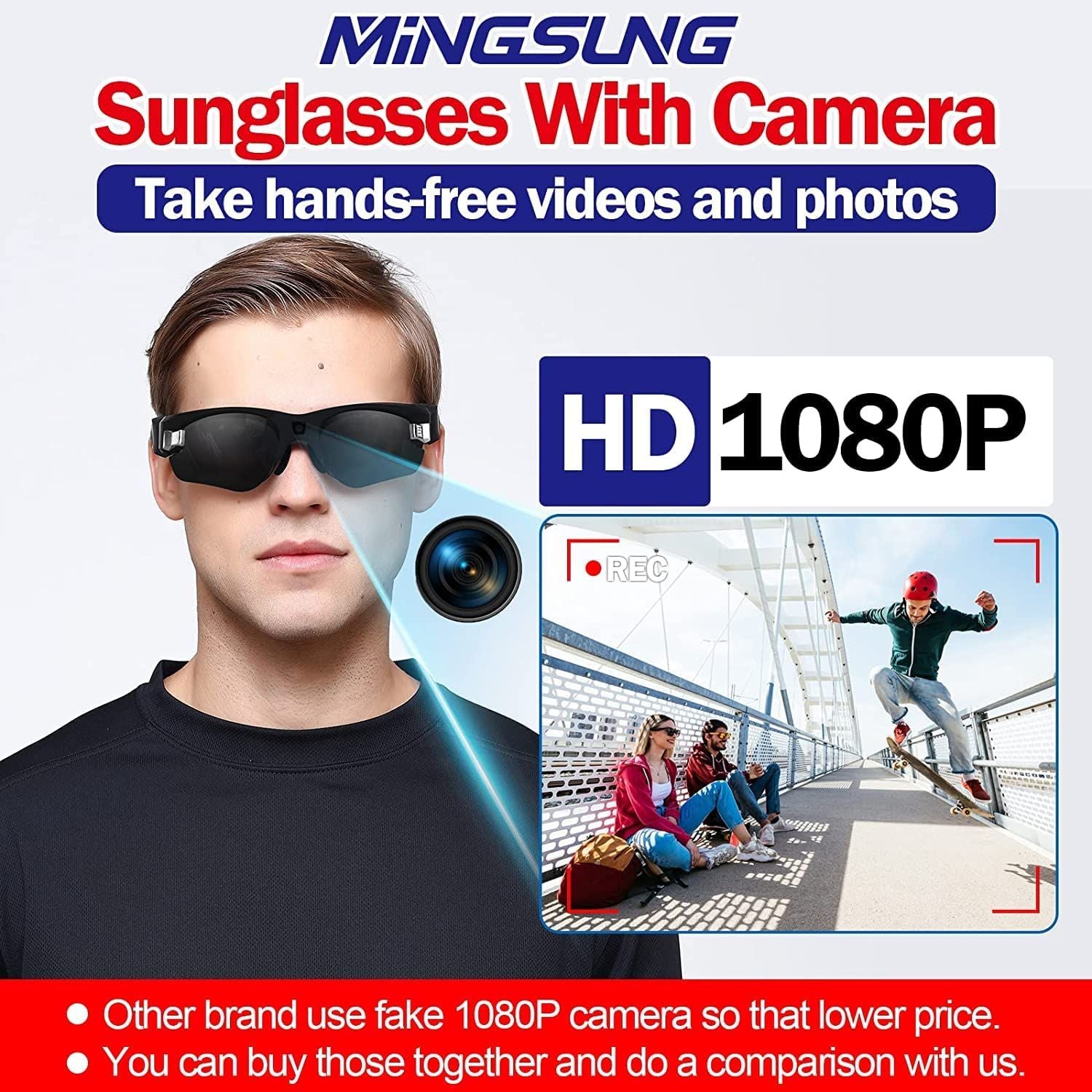 Wireless Bluetooth Cycling Glasses Polarized Outdoor Sport Driving Sunglasses - Oshi.pk - Buy & Sell Online