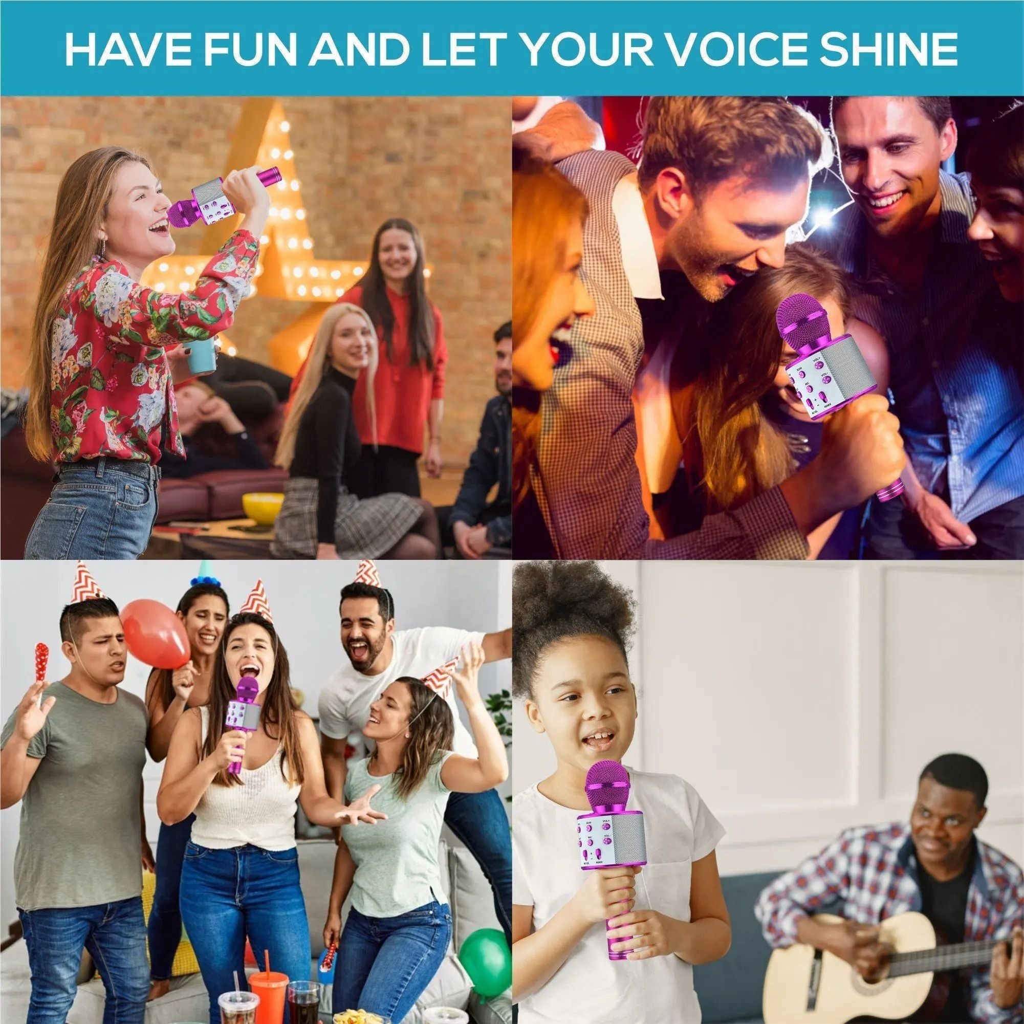 Wireless Microphone,Bluetooth Can Connect Many Devices With Speaker Rechargeable Portable Mic For Family Party - Oshi.pk - Buy & Sell Online