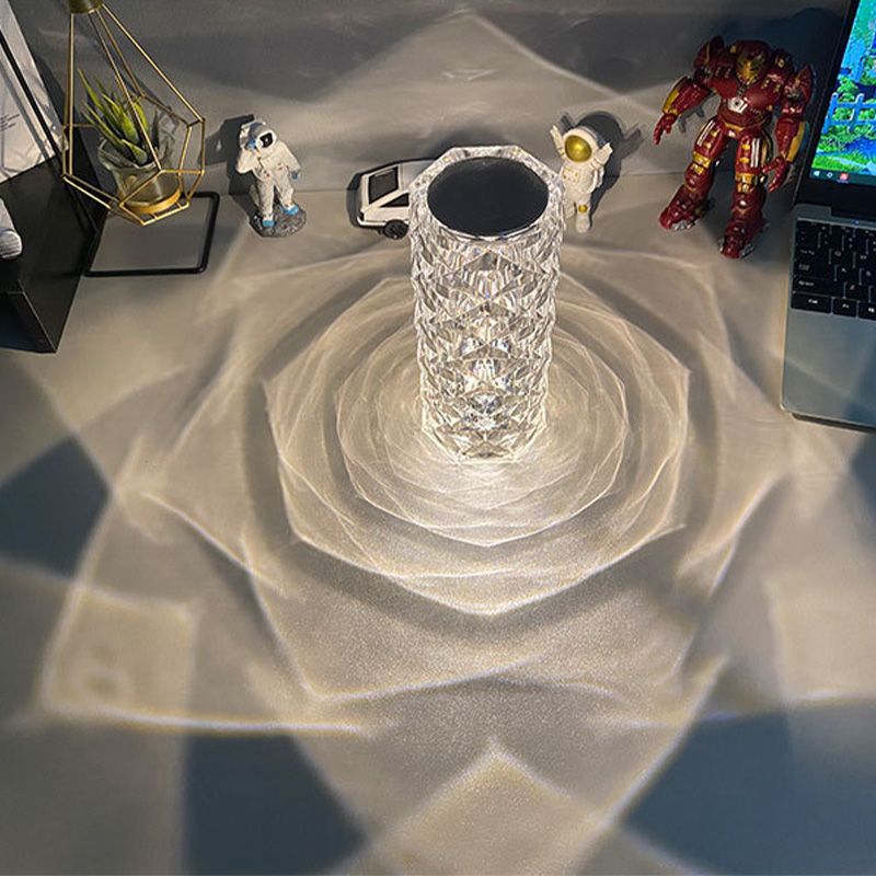 LED Crystal Lamp Rose Crystal Diamond Table Lamp Acrylic Touch Atmosphere Light 16 Colors Fantasy Night Light Six-Speed Dimming C - Oshi.pk - Buy & Sell Online