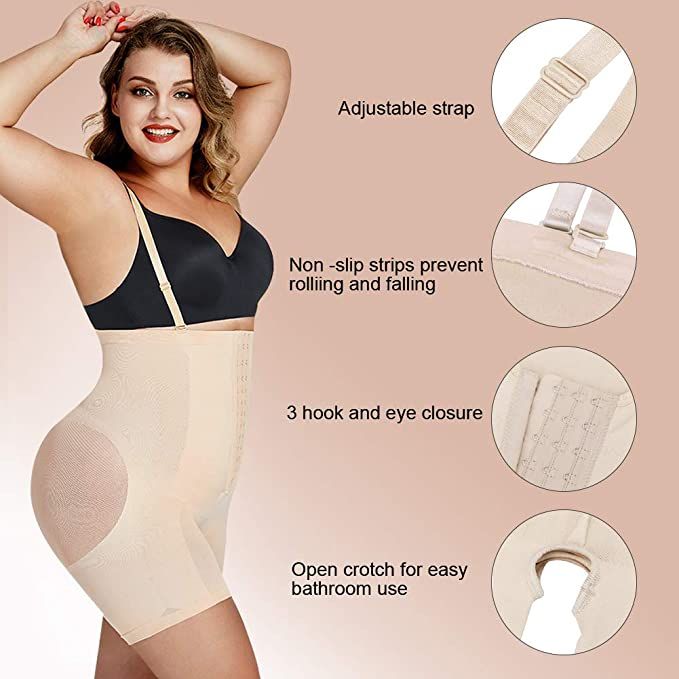 Women Seamless Full Body Shapewear Tummy Control Butt Lifter Body Shaper Thigh Slimmer High Waist Bodysuit with Straps - Oshi.pk - Buy & Sell Online