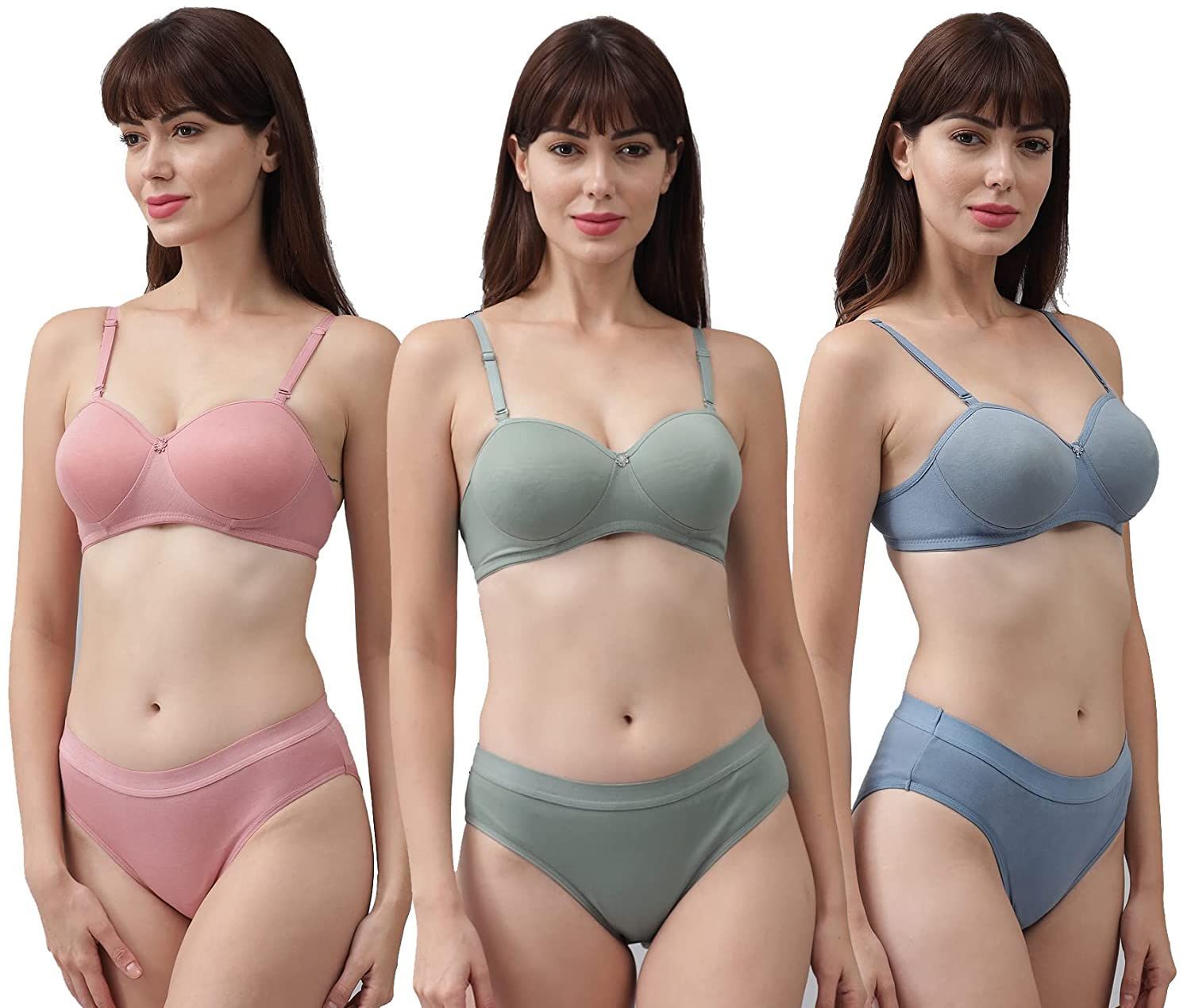 Womens Cotton Padded Non Wired Bra And Panty Set - Oshi.pk - Buy & Sell Online