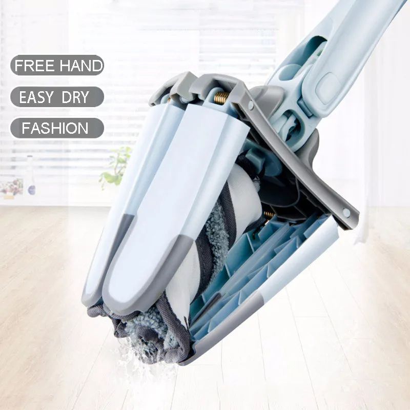 X-type 360 Cleaning Easy Rotating Mop for Washing Floor Magic Microfiber Cloth Flat Handle Dust Mop Pads Twist Head with Spin - Oshi.pk - Buy & Sell Online