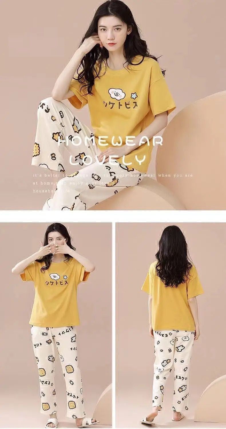 Yellow Little Bear Printed Tshirt and Trouser For Her - Oshi.pk - Buy & Sell Online