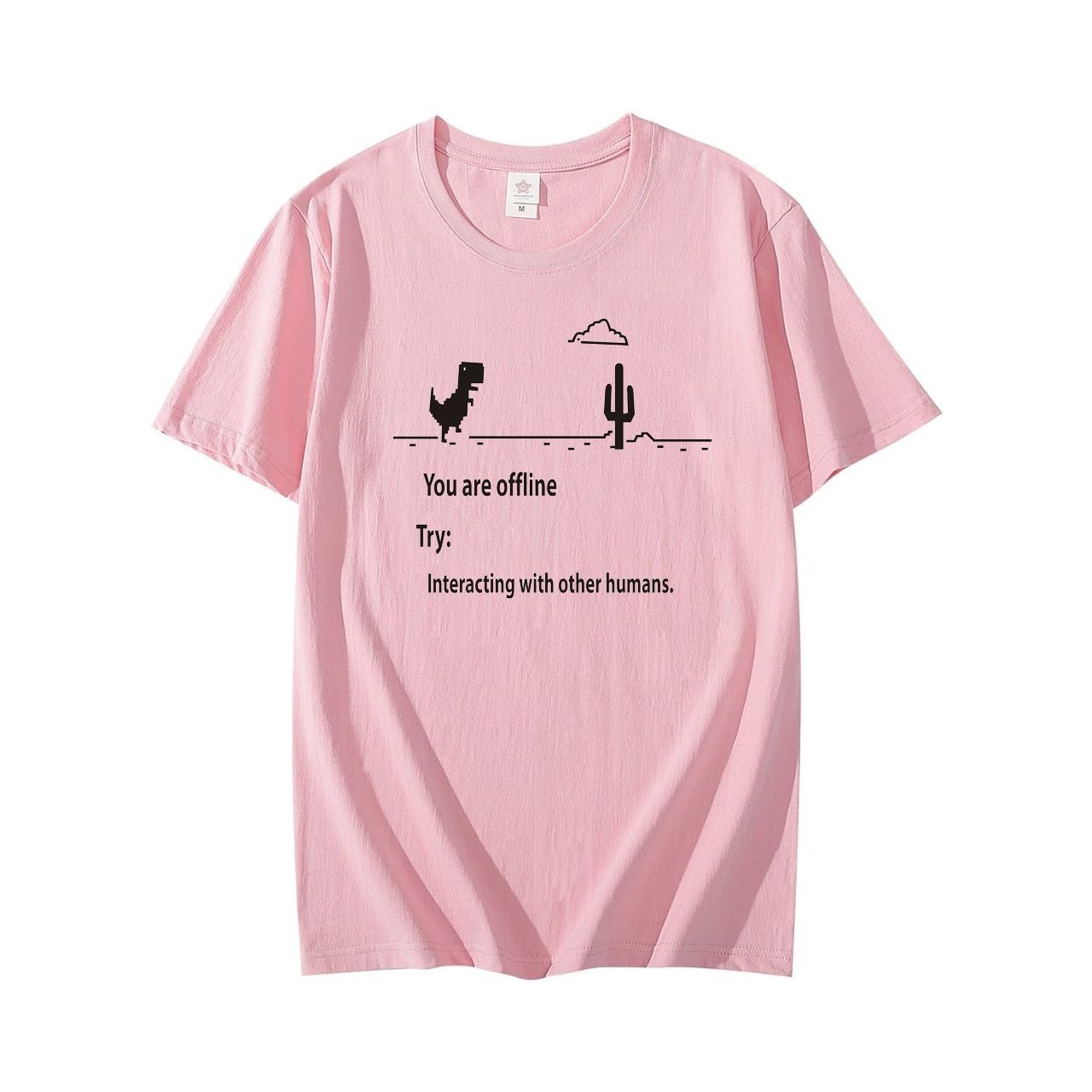 You Are Offline Cotton Half-Sleeves O-Neck T-Shirt For Women - Oshi.pk - Buy & Sell Online