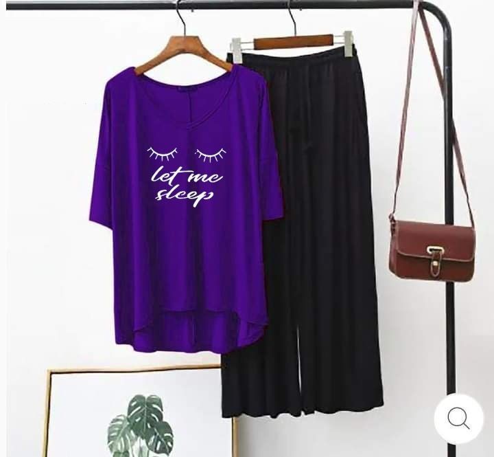 Let Me Sleep Plazo Style Tshirt and Plazo Night Dress For Her - Oshi.pk - Buy & Sell Online