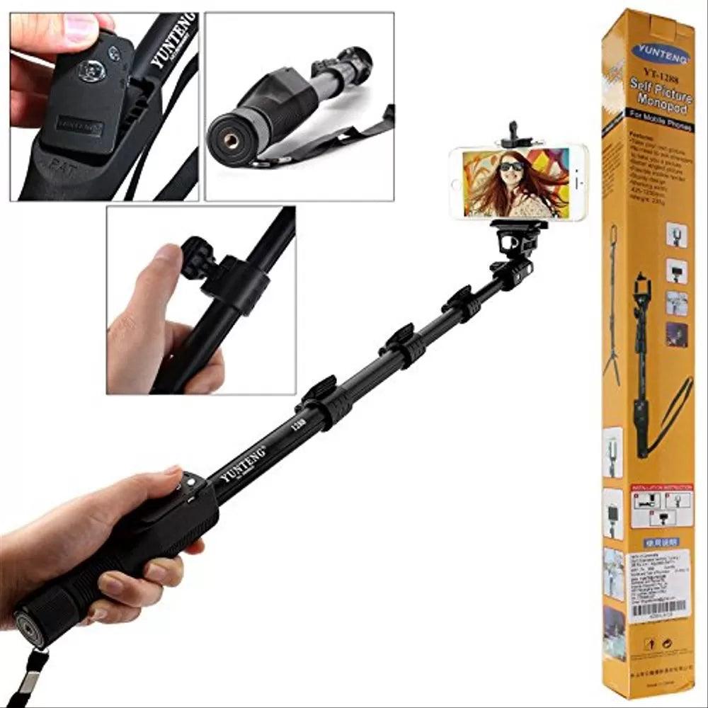 Yunteng YT-1288 Bluetooth Remote Shutter 3in1 Self-portrait Monopod Selfie stick - Oshi.pk - Buy & Sell Online