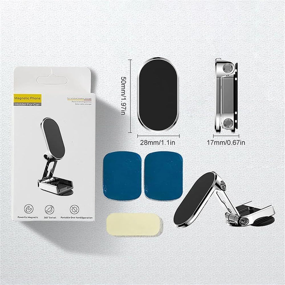 Zintore Phone Holder New Alloy Folding Magnetic Car Phone Holder 360Rotating Base Phone Mount Magnetic Adjustable Car Phone Holder Stand - Oshi.pk - Buy & Sell Online