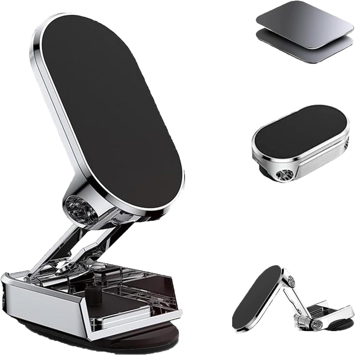 Zintore Phone Holder New Alloy Folding Magnetic Car Phone Holder 360Rotating Base Phone Mount Magnetic Adjustable Car Phone Holder Stand - Oshi.pk - Buy & Sell Online