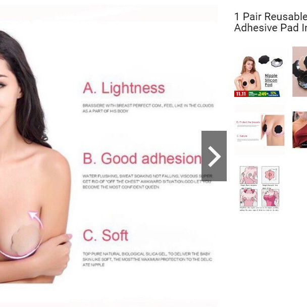 01 X Pair Imported Reusable Breast Nipple Cover Silicon Adhesive Pad Invisible For Women/Girls - Oshi.pk - Buy & Sell Online