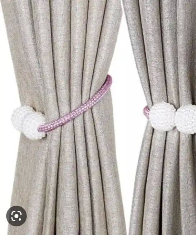1 Pair Random Color Magnetic Curtain Tieback Curtains Holder Convenient Drape Tie Backs Pearl Decorative Rope Holdback Holder - Oshi.pk - Buy & Sell Online
