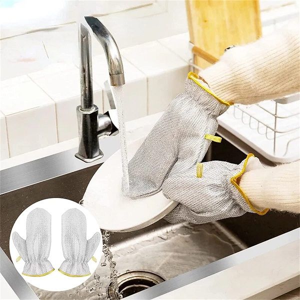 1 Pair Wire Dishwashing Gloves Kitchen Cleaning - Oshi.pk - Buy & Sell Online
