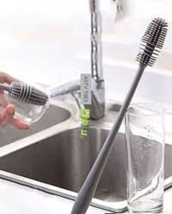 1 Pc - Long Bottle Cleaning Brush for Washing Water Bottle, Narrow Neck Containers, Hydro Flask, Vacuum Sports Bottle, Vase and Glassware - 33 cm - Gr - Oshi.pk - Buy & Sell Online