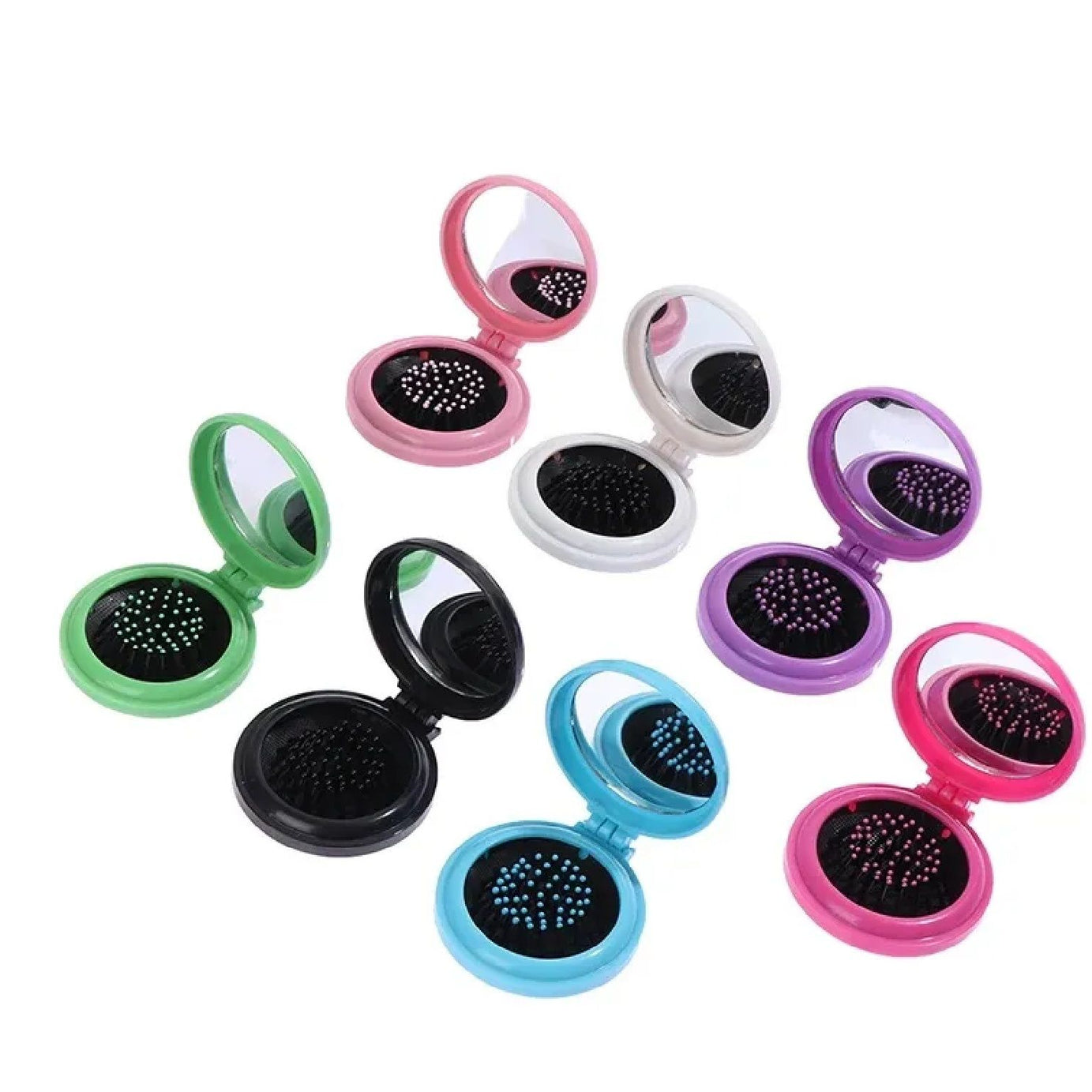 1 Pc Cute Folding Portable Massage Hair Comb Mirror Smooth Detangler Comb Detangling Hair Brush Hairdressing Tools - Oshi.pk - Buy & Sell Online