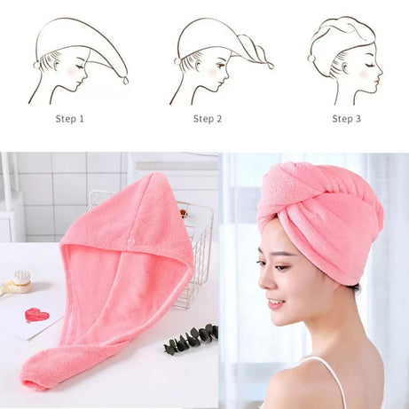 1 pc Hair Towel Wrap Turban Microfiber For Women & Girl - Oshi.pk - Buy & Sell Online