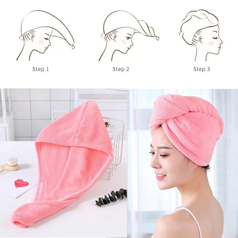 1 pc Hair Towel Wrap Turban Microfiber For Women & Girl - Oshi.pk - Buy & Sell Online