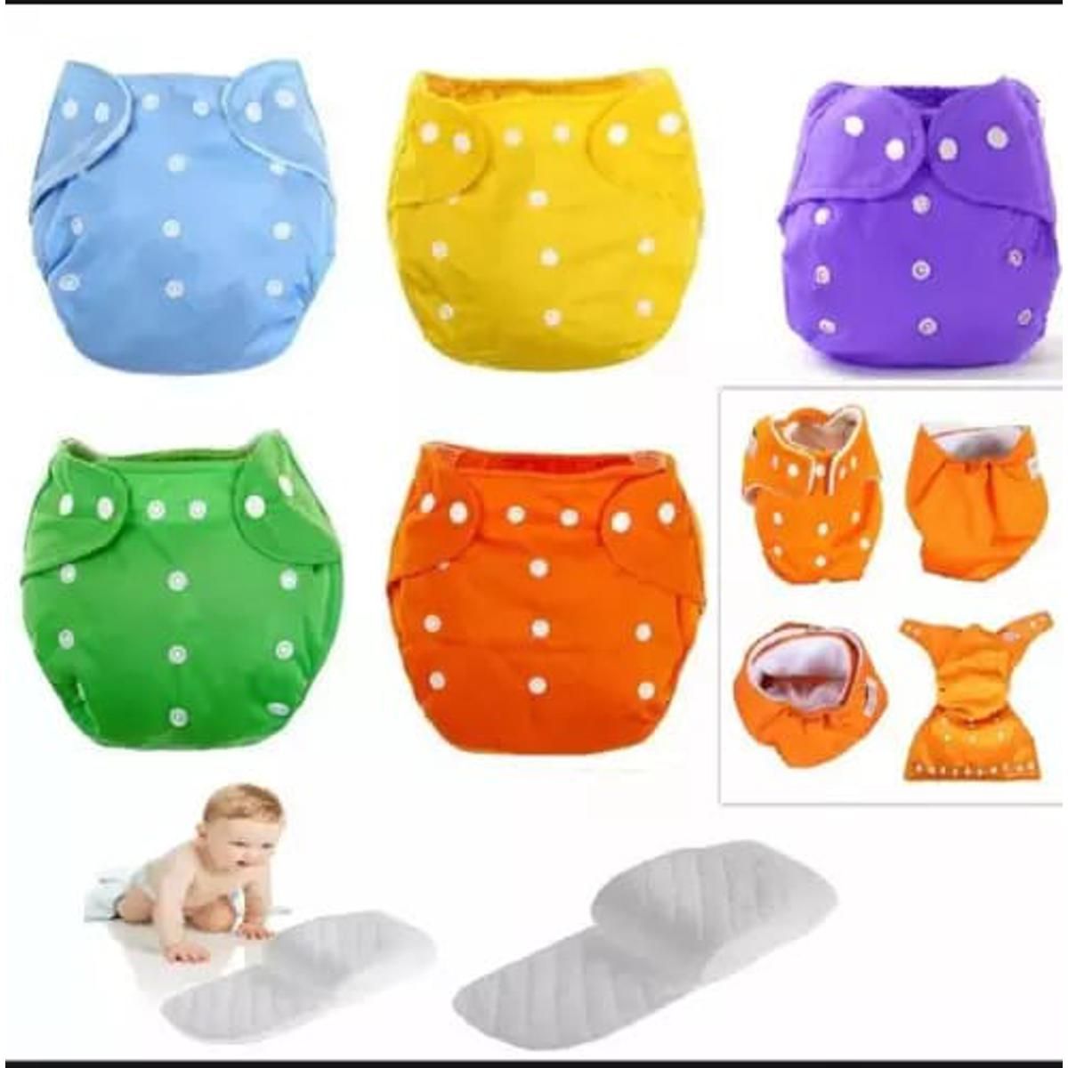 1 Pc Washable & Reusable Cloth Diapers multicolor (inner not included)