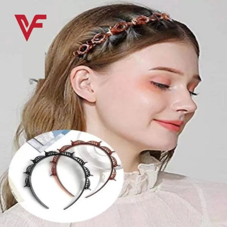 1 Pcs Black Hair Band with Clips Hair Style Twister Hair Bands Hairband Hairstyle Hair Pin Clip Hair Bands Women Girls Hair Accessories - Oshi.pk - Buy & Sell Online