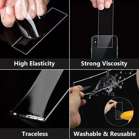 1 Pcs Double Sided Tape Heavy Duty Multipurpose Wall Tape Adhesive Strips Removable Mounting Tape,Reusable Strong Sticky Transparent Tape Gel - Oshi.pk - Buy & Sell Online