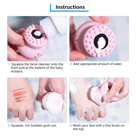 1 Pcs Silicone Facial Cleansing Brush Face Cleaning Makeup Cleaner Tool Skin Care Deep Pore Exfoliator Black Heads Removal Manicure Pedicure Beauty - Oshi.pk - Buy & Sell Online