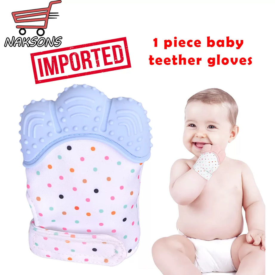 1 Piece Baby Teether Silicone Gloves For Newborn Chewable Nursing Mittens Teether Food Grade Silicone Natural stop Sucking Thumb Toy - Oshi.pk - Buy & Sell Online