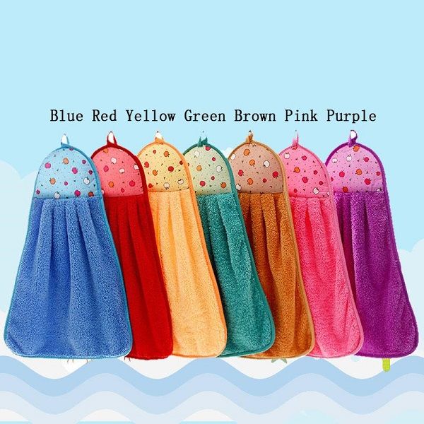 1 Piece Coral Velvet Soft Hand Towel Absorbent Cloth Dish cloth Hanging Cloth - Oshi.pk - Buy & Sell Online