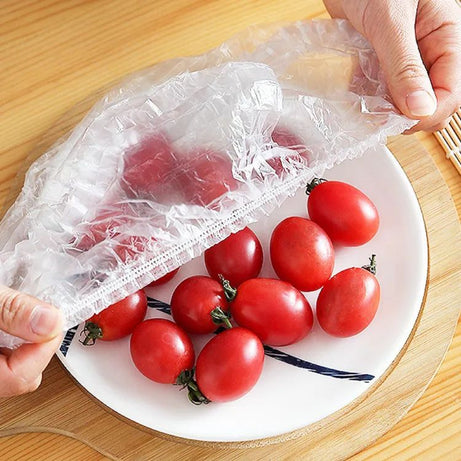 10/100Pcs Disposable Plastic Bag Food Cover Wrap Elastic Food Bags Lids For Fruit Bowls Cup Cap Storage Kitchen organizer Fresh Keeping Saver Bag - Oshi.pk - Buy & Sell Online