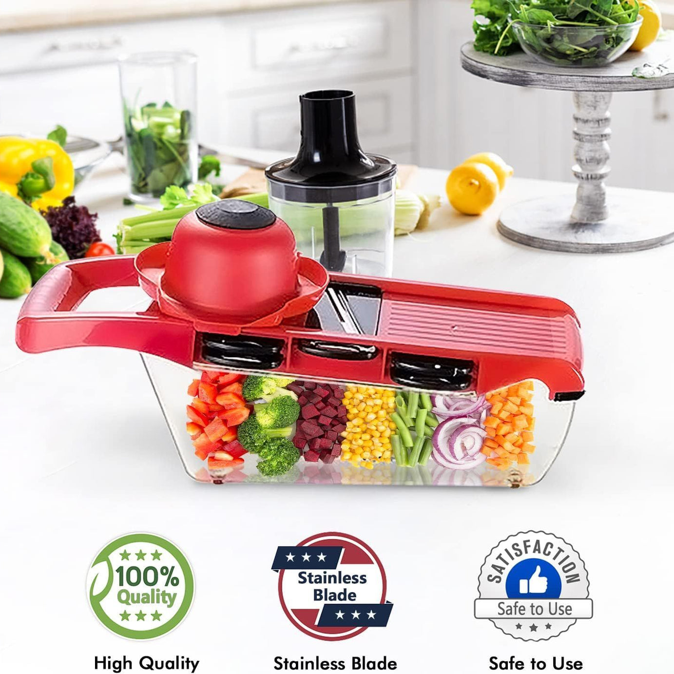 10 In 1 Multi-Function Vegetable And Fruit Chopper, Mandoline Slicer, Onion Potato Cheese Shredder, Salad Spiralizer Cutter, Veggie Grater Dicer Artifact With Vegetable Peeler,Hand Guard And Container - Oshi.pk - Buy & Sell Online