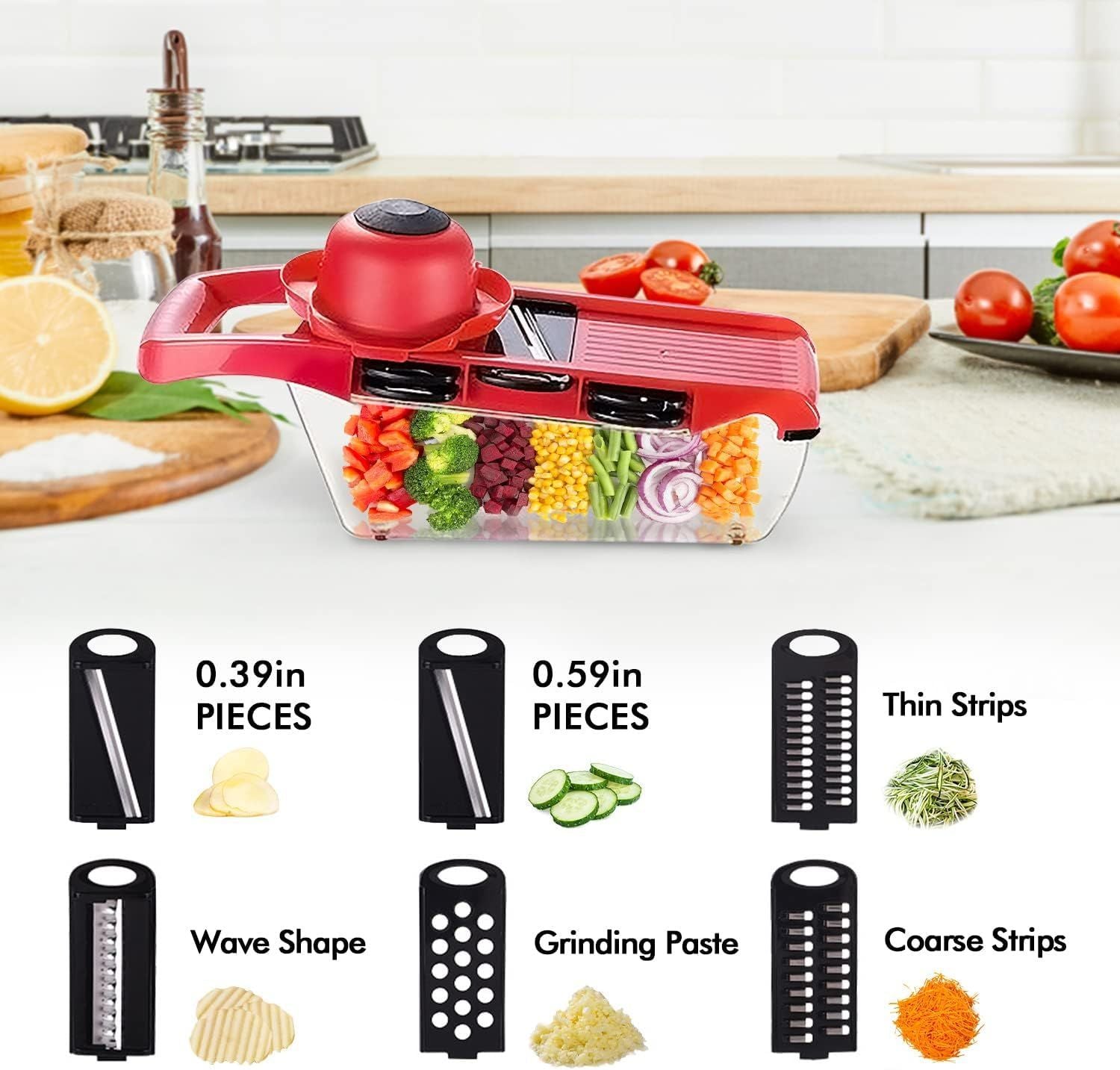 10 In 1 Multi-Function Vegetable And Fruit Chopper, Mandoline Slicer, Onion Potato Cheese Shredder, Salad Spiralizer Cutter, Veggie Grater Dicer Artifact With Vegetable Peeler,Hand Guard And Container - Oshi.pk - Buy & Sell Online