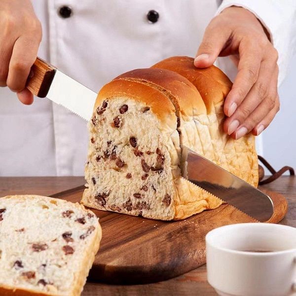 10 Inch Stainless steel Bread Knife wooden knife handle - Oshi.pk - Buy & Sell Online