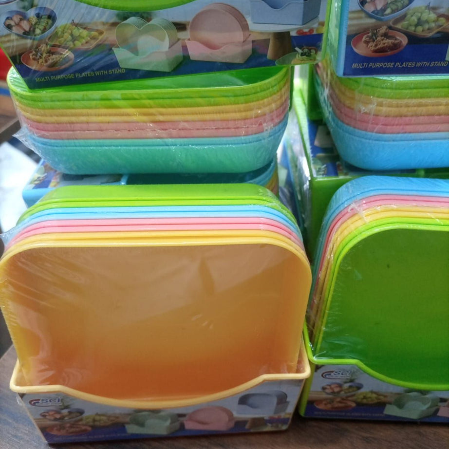 8 Pcs Plates with Stand Dinner plate - Oshi.pk - Buy & Sell Online