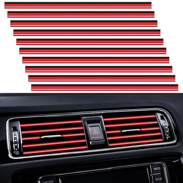 10 Pieces Red Universal Car Air Conditioner Vent Trim Decoration Strip - Oshi.pk - Buy & Sell Online