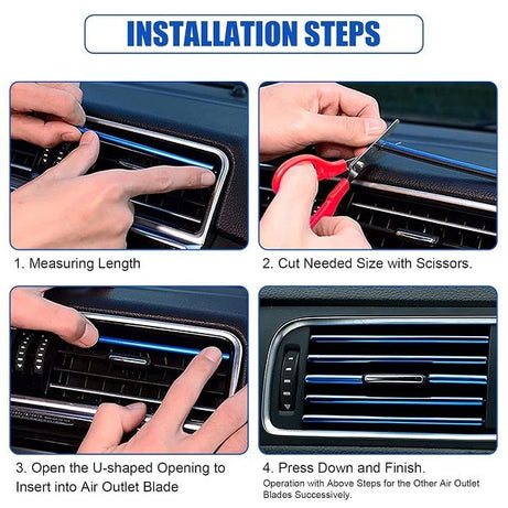10 Pieces Universal Car Air Conditioner Vent Trim Decoration Strip - Oshi.pk - Buy & Sell Online